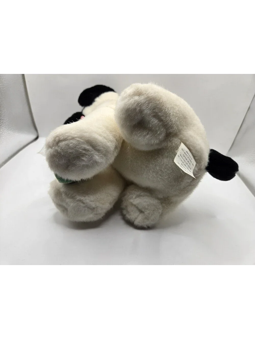 Walmart stores 9” white black Red Rose Puppy Dog Eyes Plush Stuffed Animal Toy